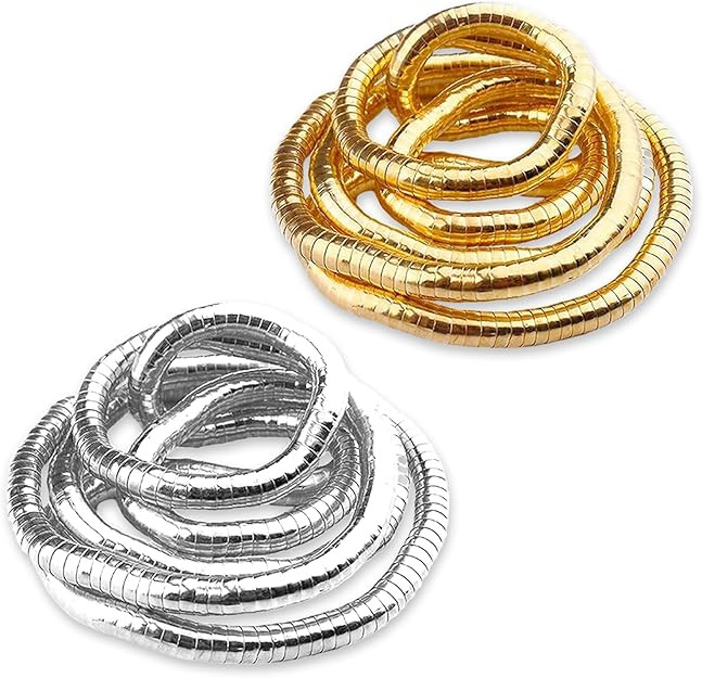 2 Pack Bendable Necklaces for Women, Bendable Snake Chain Infinite Loop Necklace Gold, Collar Mul... | Amazon (US)