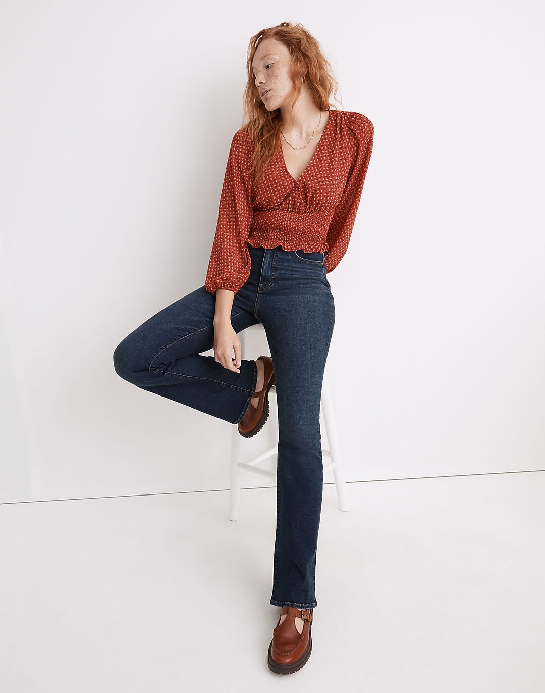 Julianne Smocked-Waist Top | Madewell