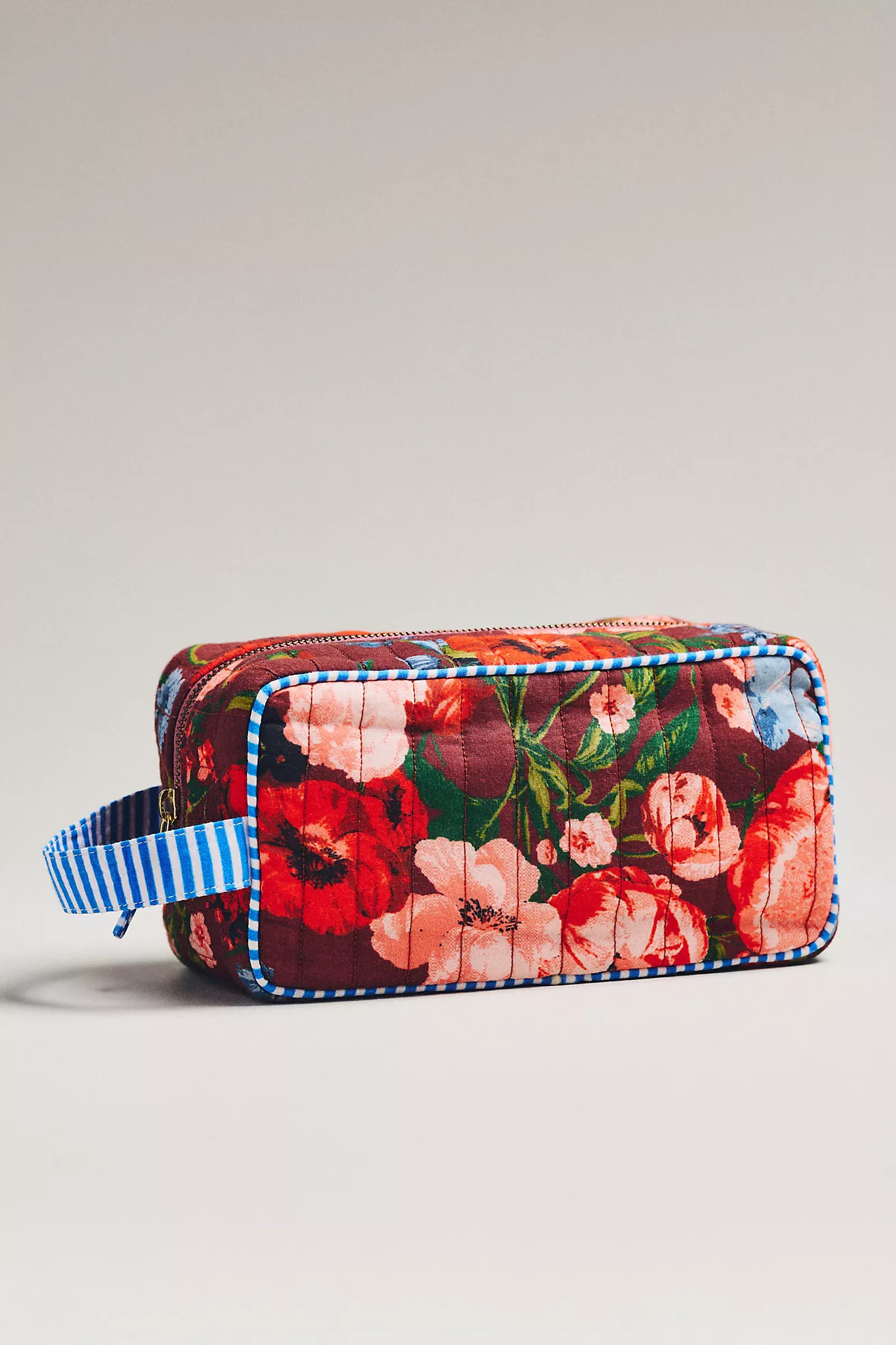 Maeve Two-Tone Patterned Puffy Cosmetic Bag | Anthropologie (US)