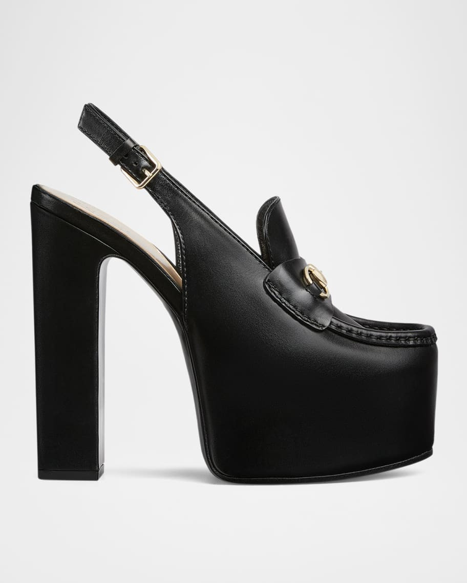 Ottavia Leather Platform Loafer Pumps | Neiman Marcus