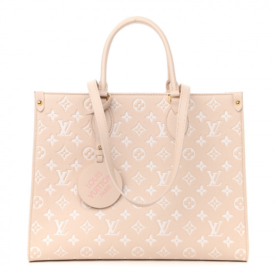 LOUIS VUITTON Empreinte Monogram Spring In The City Onthego MM Beige Pink Yellow | FASHIONPHILE (US)