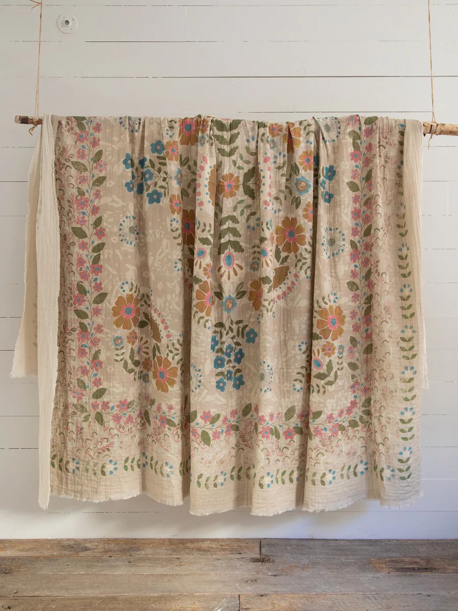 Gauze Tapestry Blanket - Cream | Natural Life