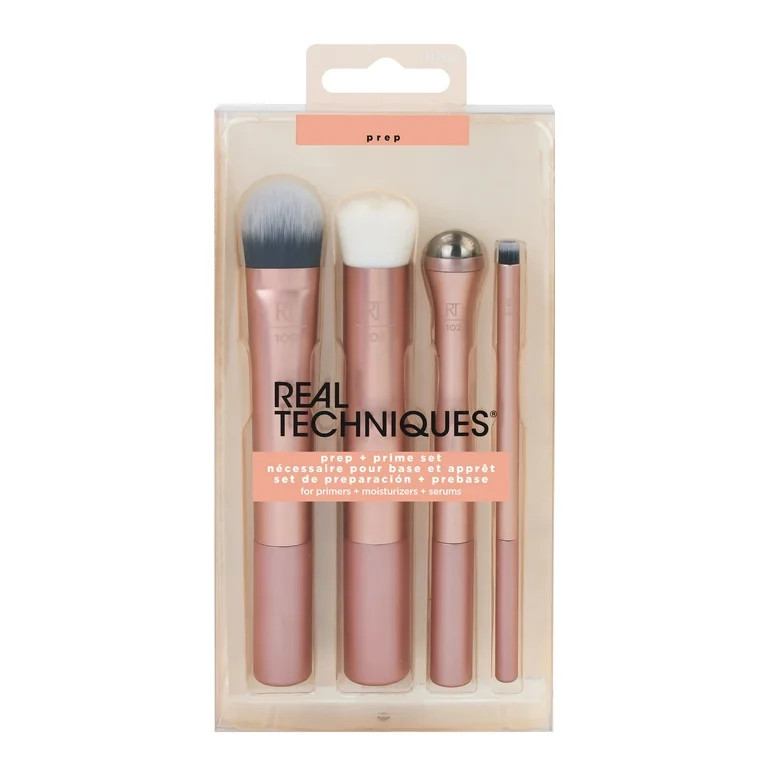 Real Techniques® Skincare Prep & Prime Makeup Brush Set, 4 Piece | Walmart (US)