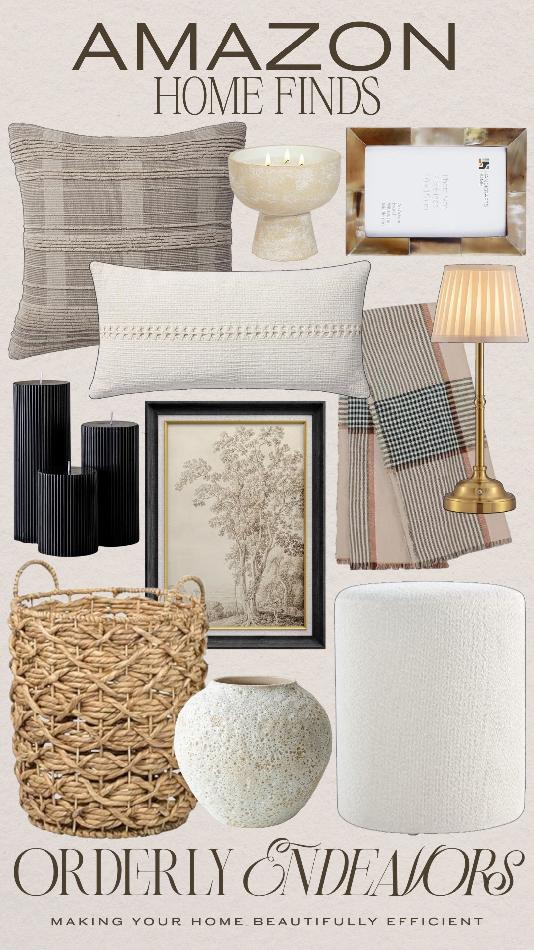 Amazon home finds include table Lamp, throw pillows, frames, candle, wall art, ottoman, blanket, vase, and basket.

Neutral decor, home decor, home accents, looks for less

#LTKHome #LTKStyleTip #LTKFindsUnder100