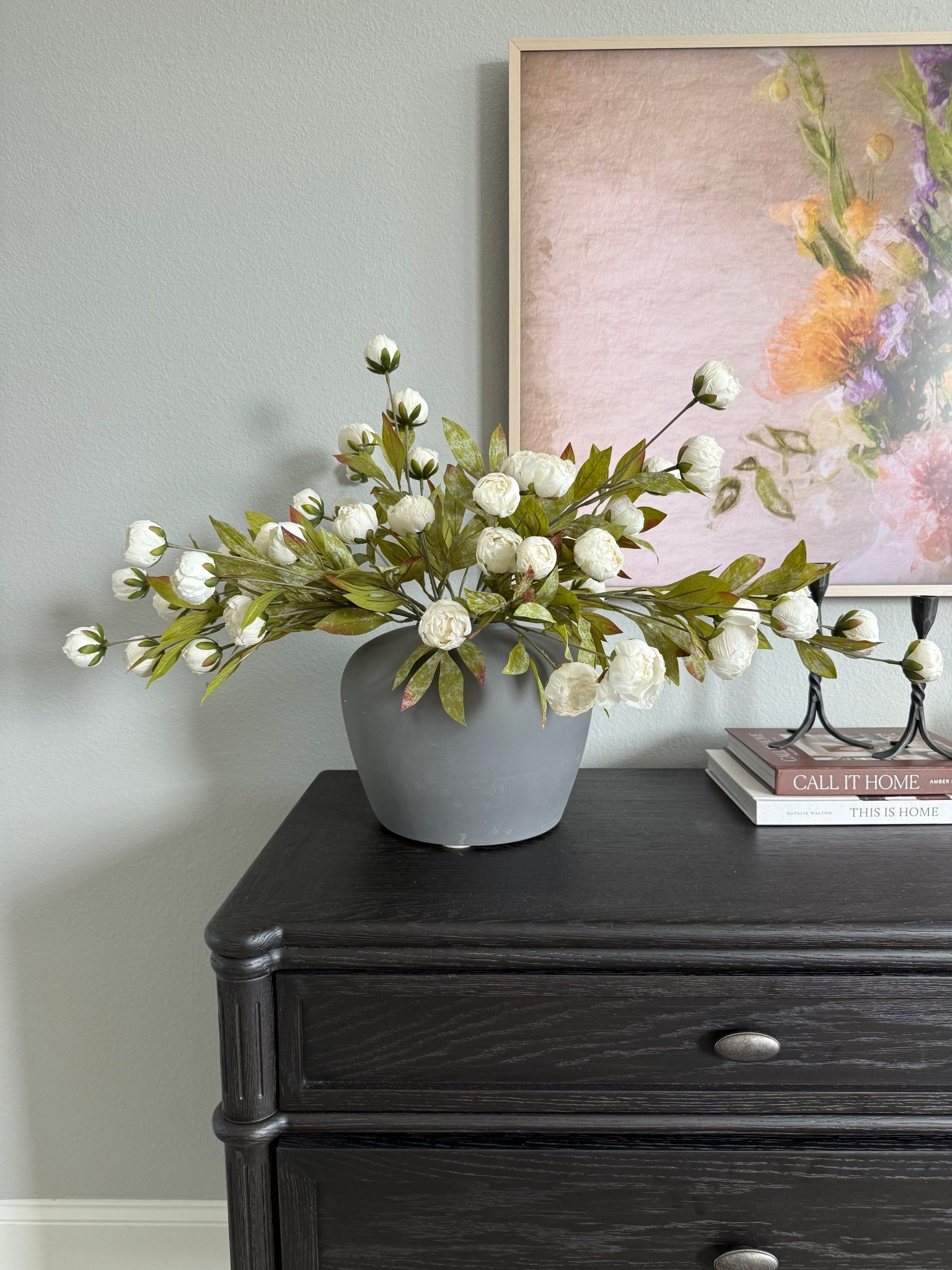 Cream peonies! Spring views, spring home decor, dresser decor. I used 11 stems total! 

#LTKSeasonal #LTKFindsUnder50 #LTKHome