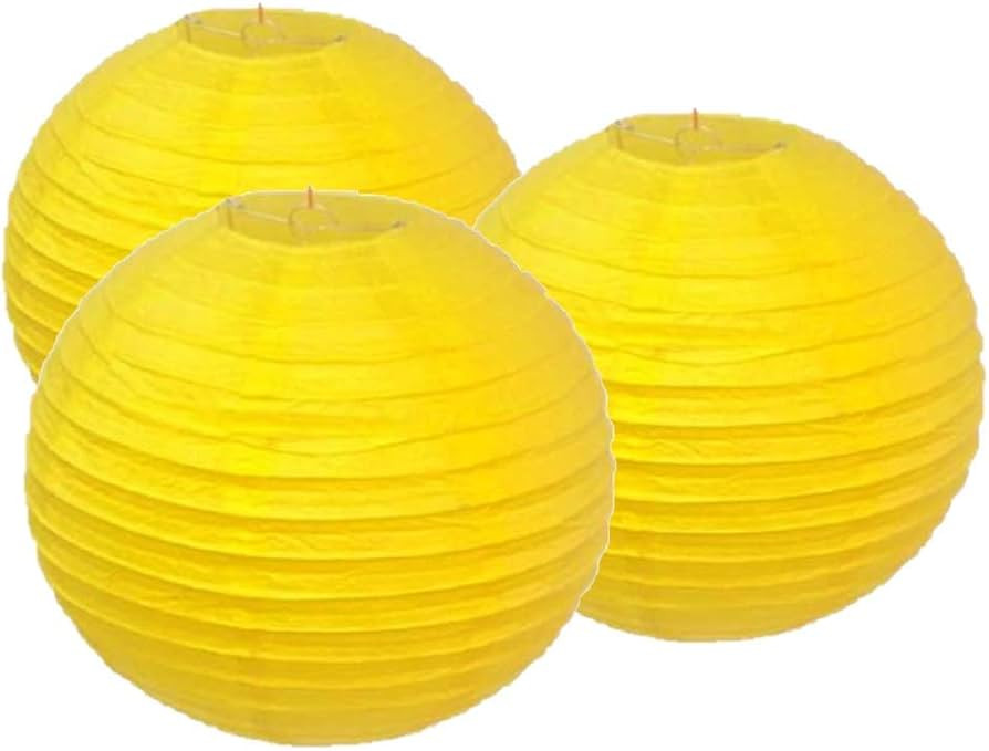4"6"8"10"12"14"16"18 Round Paper Lanterns Lamp Wedding Birthday Party Decoration Pack of 3 (Brigh... | Amazon (US)