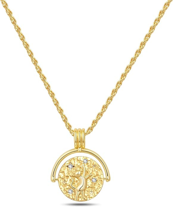 925 Sterling Silver Fashion Pendant Necklace for Women，Fashion Jewelry, 18K Gold Plated， Adva... | Amazon (US)