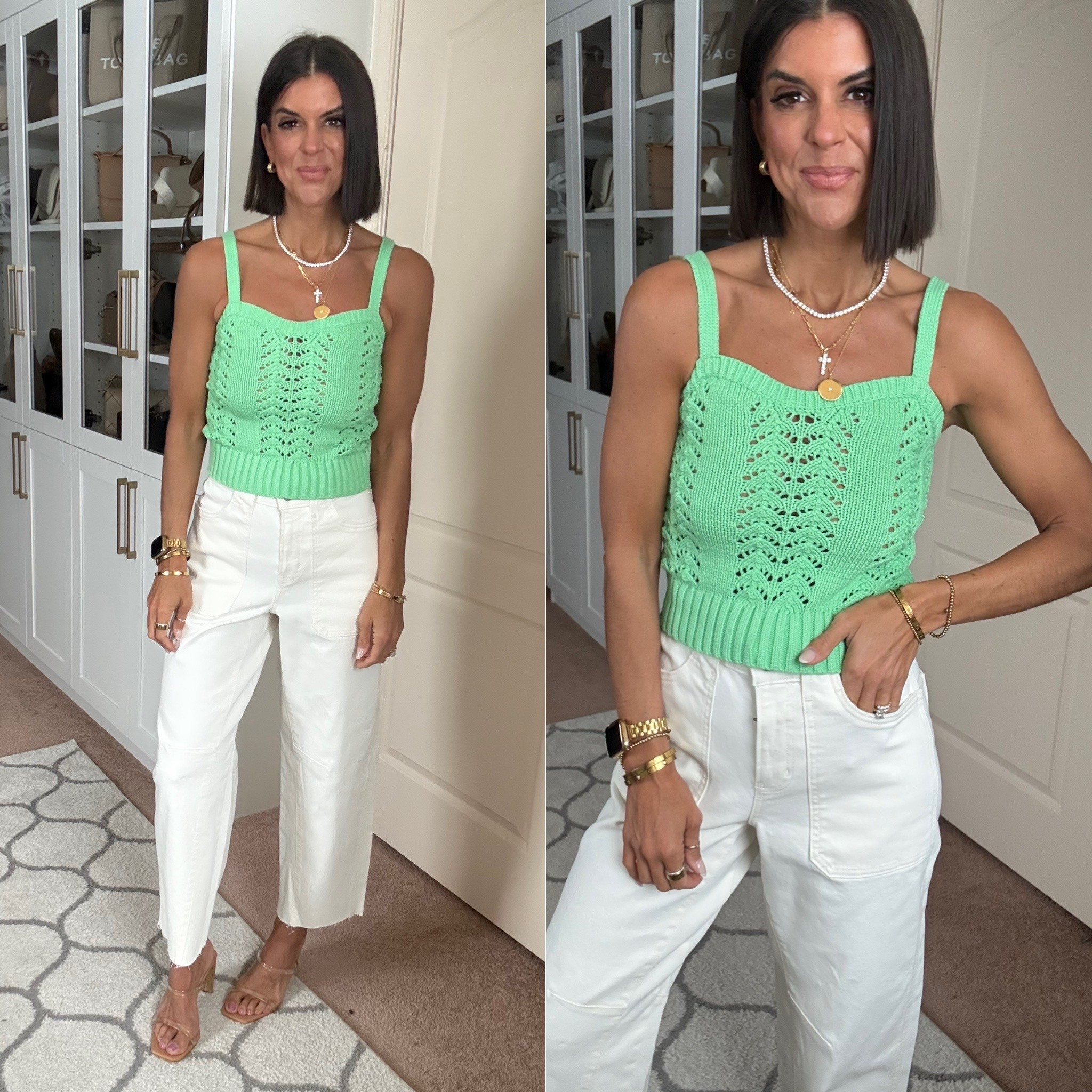 The cutest Walmart tank! Size xs 
Jeans runs little big- size down if in between 

#LTKgrwm #LTKSeasonal #LTKSaleAlert