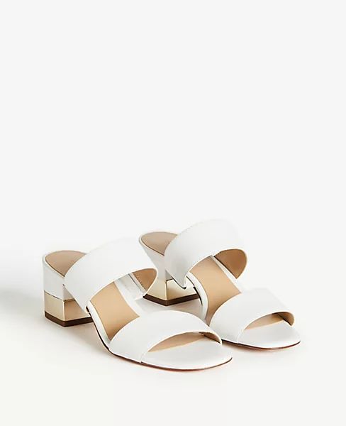Liv Leather Block Heel Sandals | Ann Taylor (US)