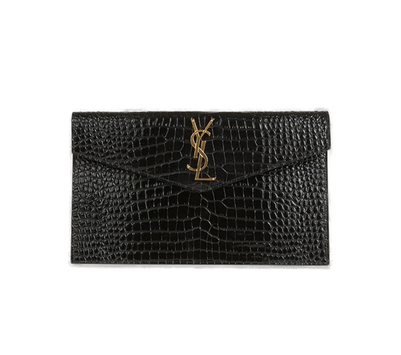 Saint Laurent Uptown Logo Plaque Pouch | Cettire Global