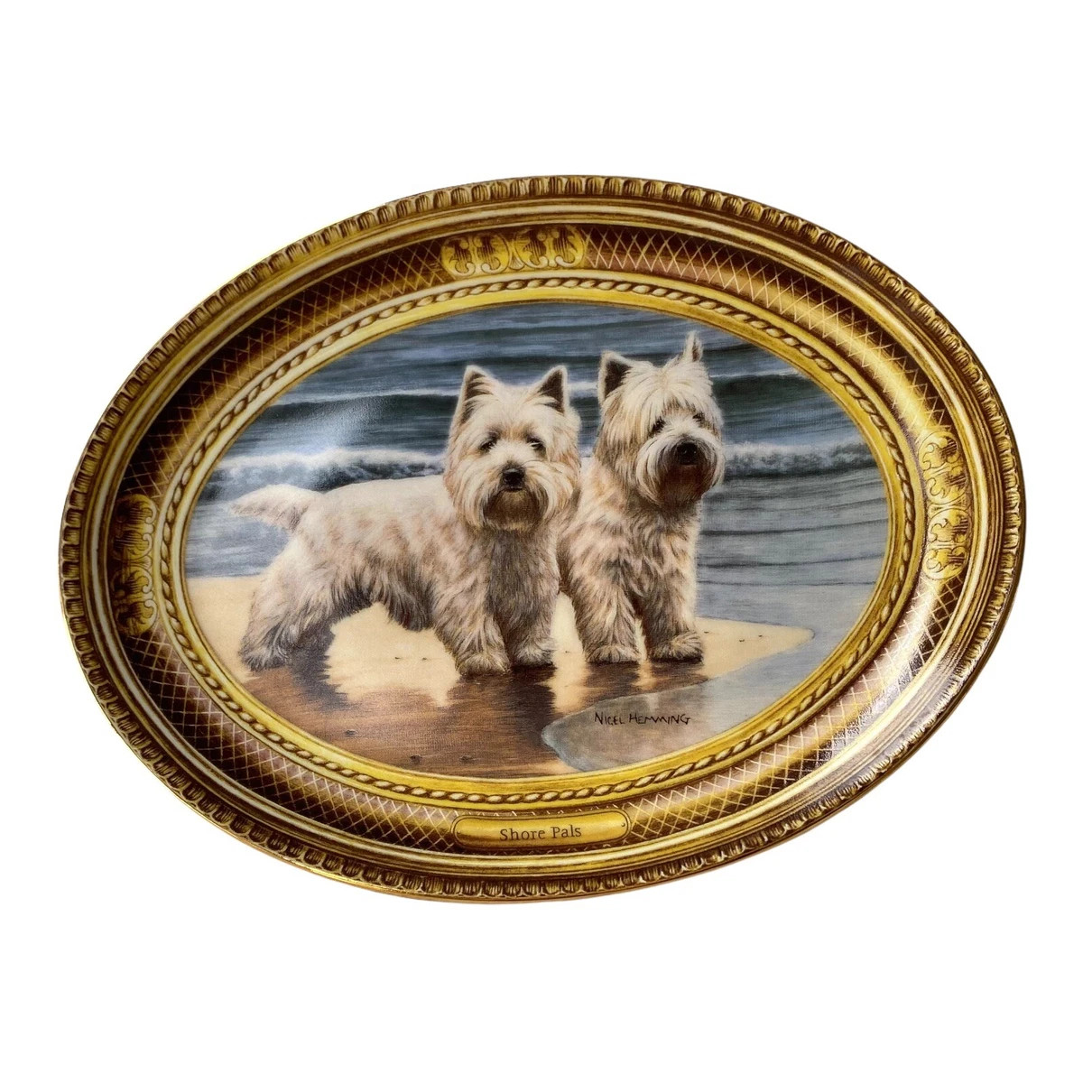 West Highland White Terriers Collector Plate Shore Pals Nigel Hemming Oval | eBay US