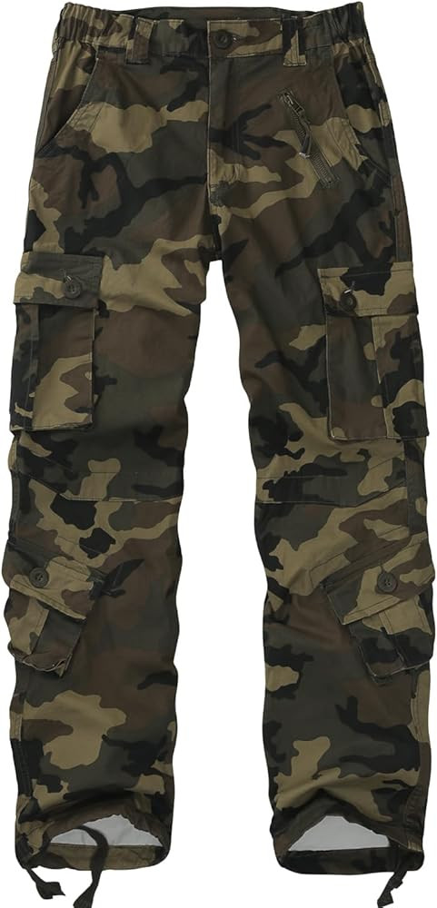 Sobrisah Women Mid-Rise Cargo Pants Heavy Cotton Casual Pants 8 Pockets Regular Fit/Plus Size Mil... | Amazon (US)