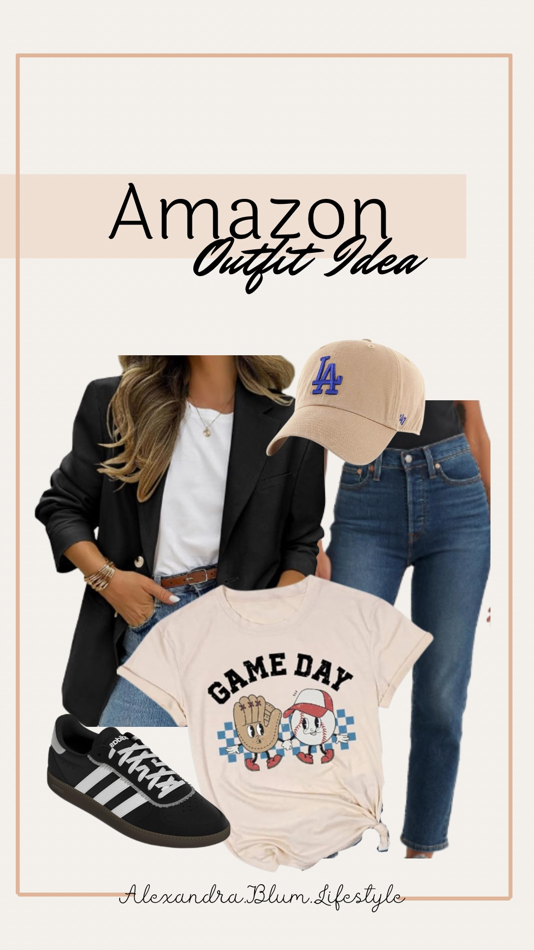 Baseball outfit idea for spring and summer! Casual summer outfit idea! Baseball game outfit! Amazon fashion! Summer outfit! Spring outfit! Casual style! 

#LTKSeasonal #LTKFindsUnder50 #LTKFindsUnder100