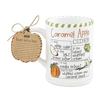 Mud Pie Thanksgiving Fall Recipe Mug, Hot Cider | Amazon (US)