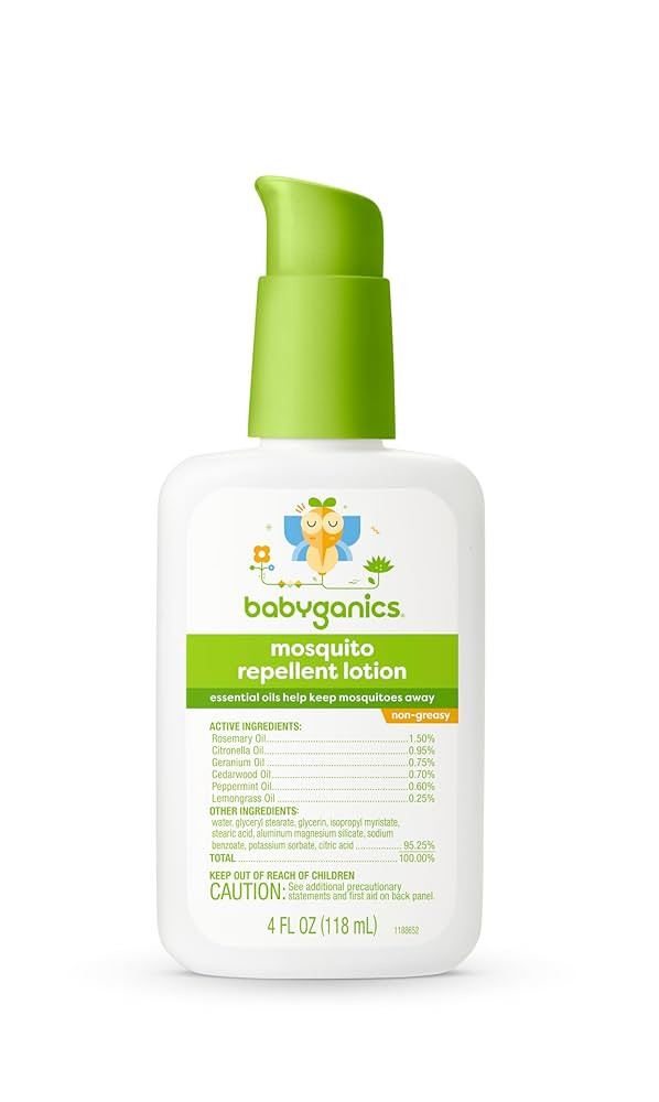 Babyganics Mosquito Repellent Lotion, Made with Plant and Essential Oils, Non-Greasy, 4oz | Amazon (US)
