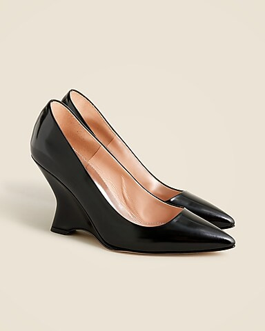 Collection wedge pumps in Italian spazzolato leather | J. Crew US