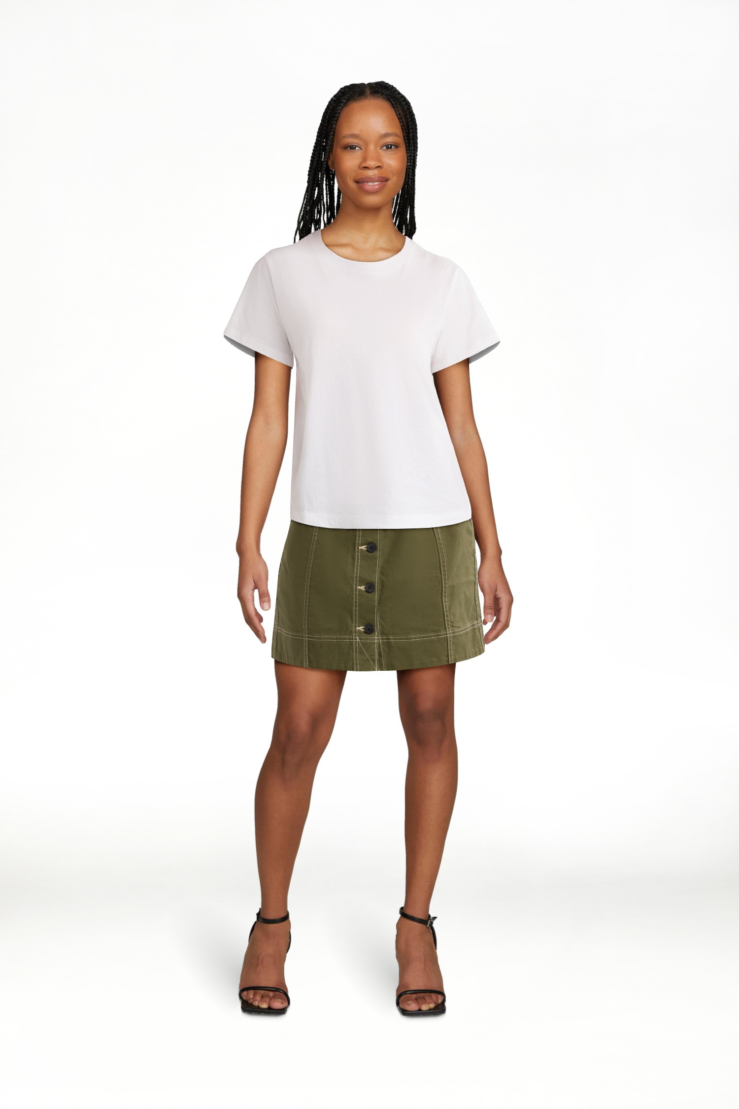 Free Assembly Women's and Women's Plus Cotton Cropped Boxy Tee with Short Sleeves, Sizes XS-4X | Walmart (US)