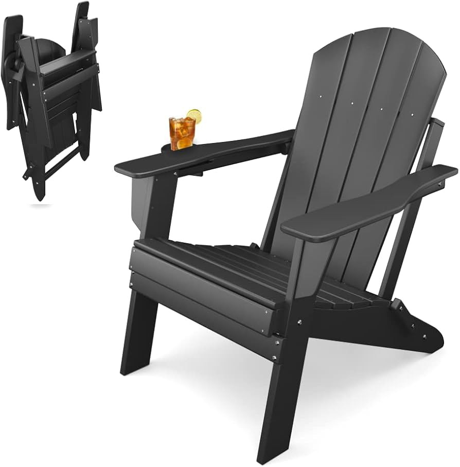 Sleek Space Adirondack Folding Chair for Garden, Patio or Deck - Arm Rests and Cup Holder - Light... | Amazon (CA)