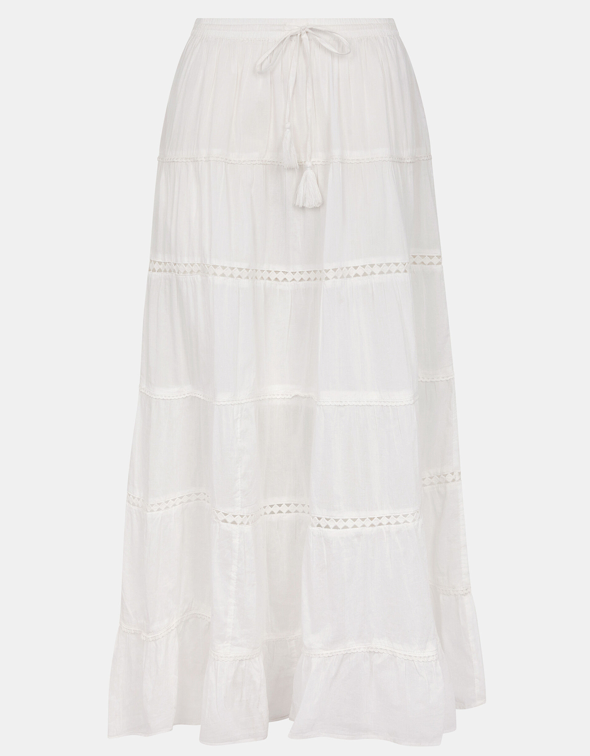 Tiered Maxi Skirt White | Accessorize (Global)