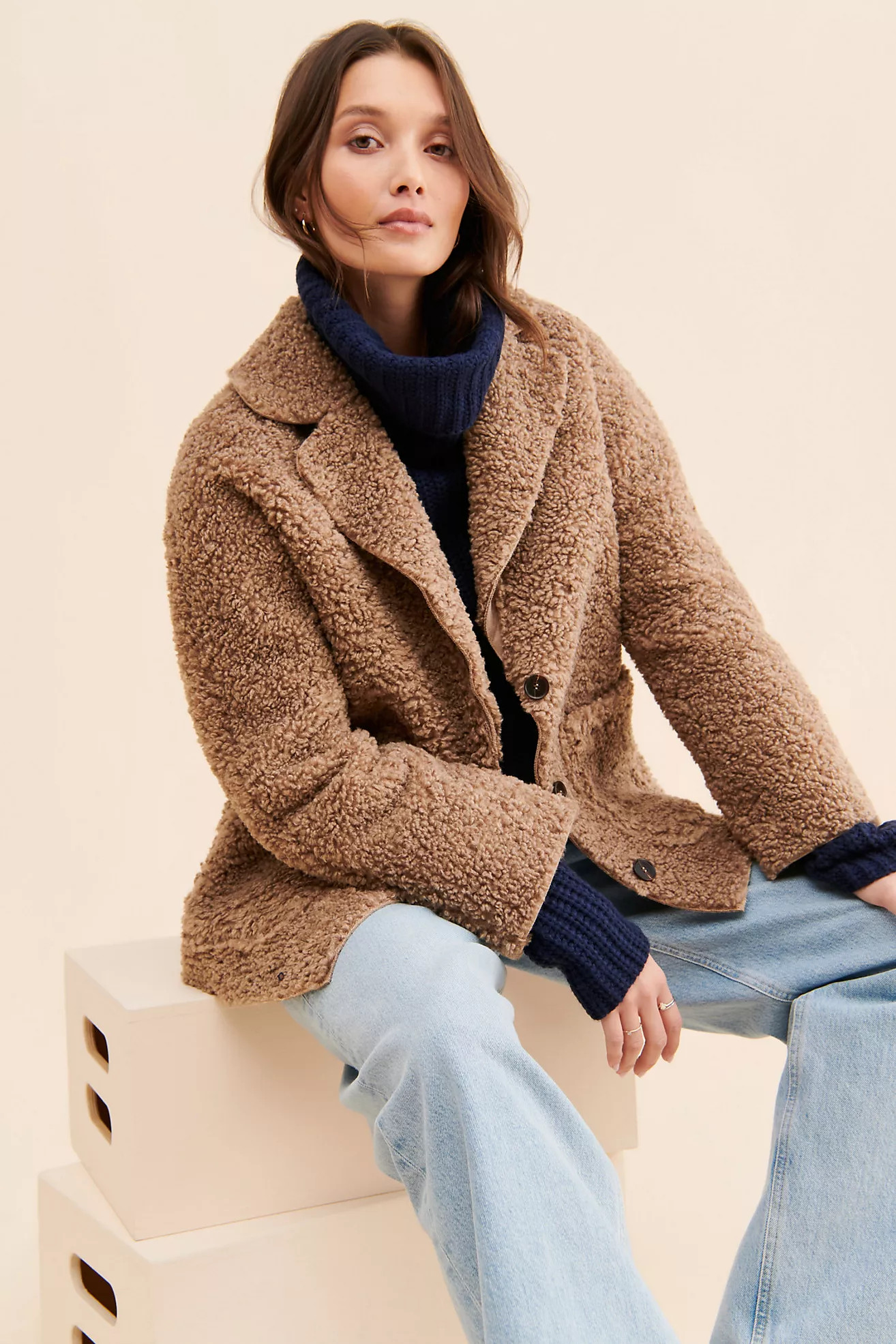 ASTR the Label Willow Fuzzy Coat | Anthropologie (US)