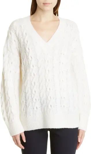 Lattice Cable Knit Wool & Alpaca Blend Sweater | Nordstrom
