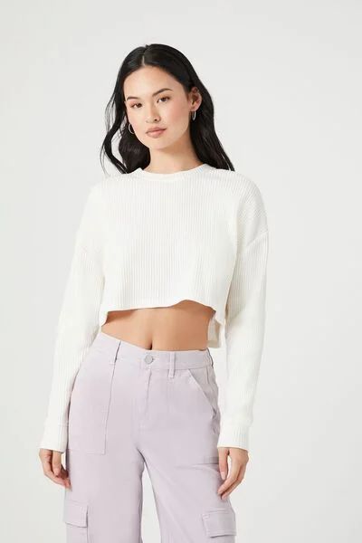 Boxy Ribbed Knit Crop Top | Forever 21 (US)
