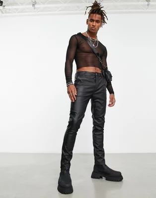 ASOS DESIGN skinny pants in matte faux leather | ASOS (Global)