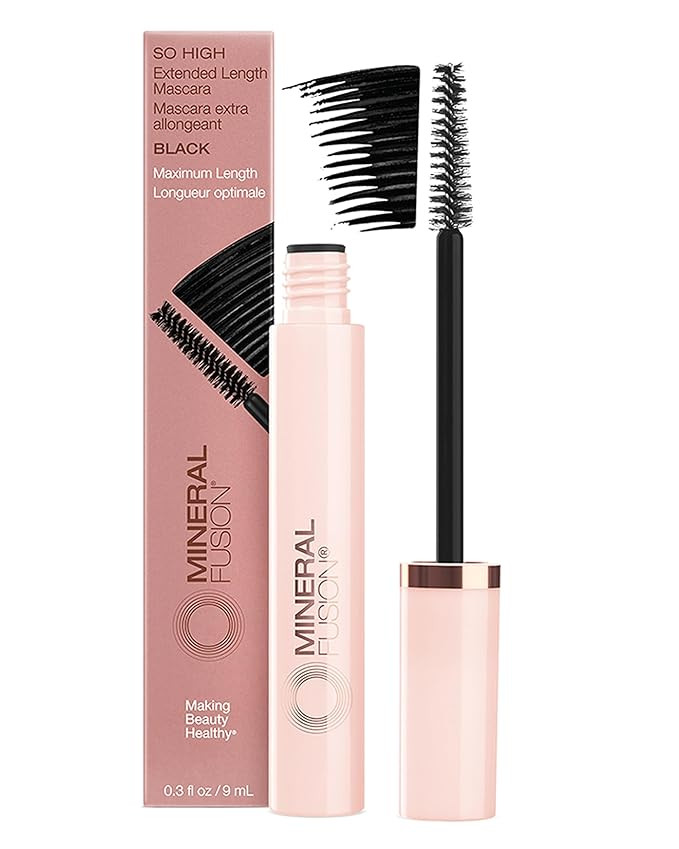 Mineral Fusion So High Extended Length Mascara (Black) - Lengthening Formula For Look of Long, Lu... | Amazon (US)