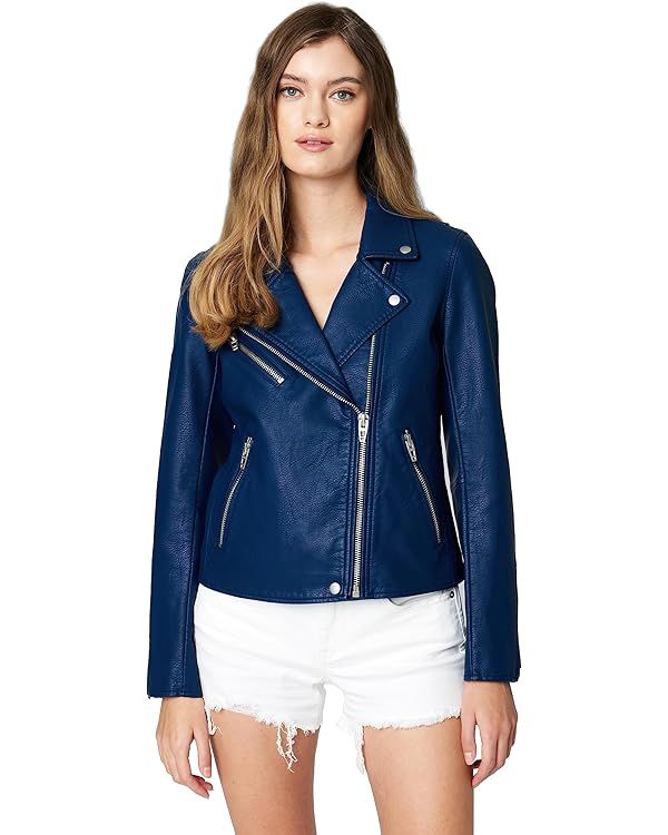 [BLANKNYC] Womens Luxury Clothing Semi Fitted Vegan Leather Motorcycle Jacket | Amazon (US)