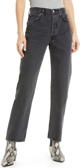 '90s Pinch High Waist Straight Leg Organic Cotton Jeans | Nordstrom