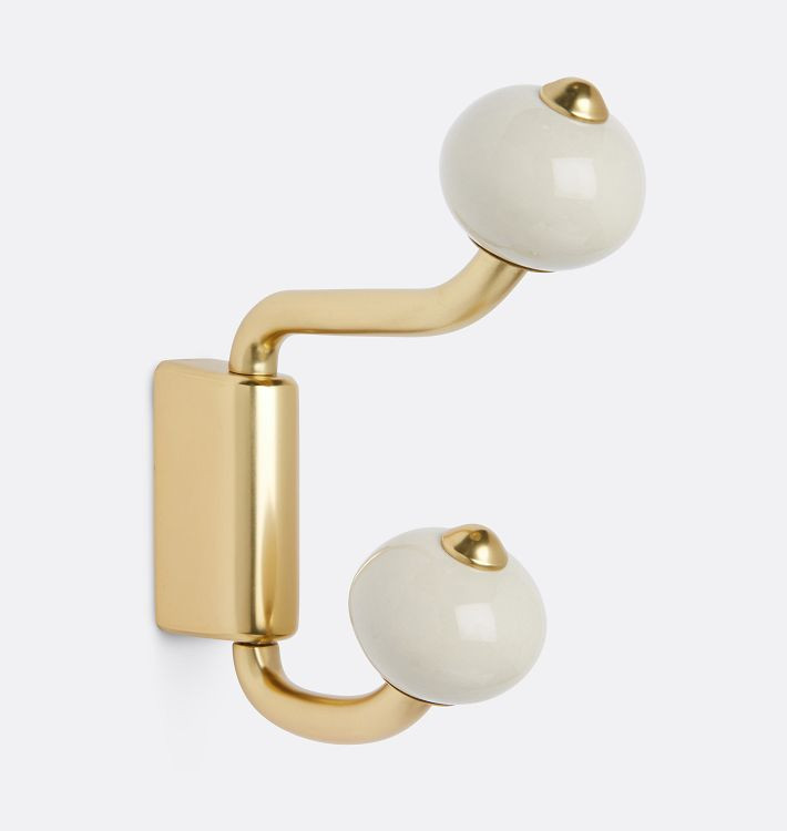 Olivia Ceramic Double Hook | Rejuvenation