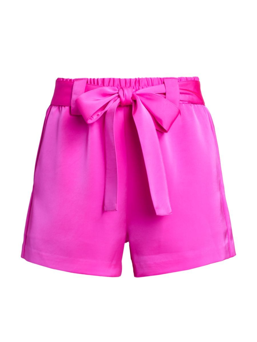 Marina Belted Satin Shorts | Saks Fifth Avenue