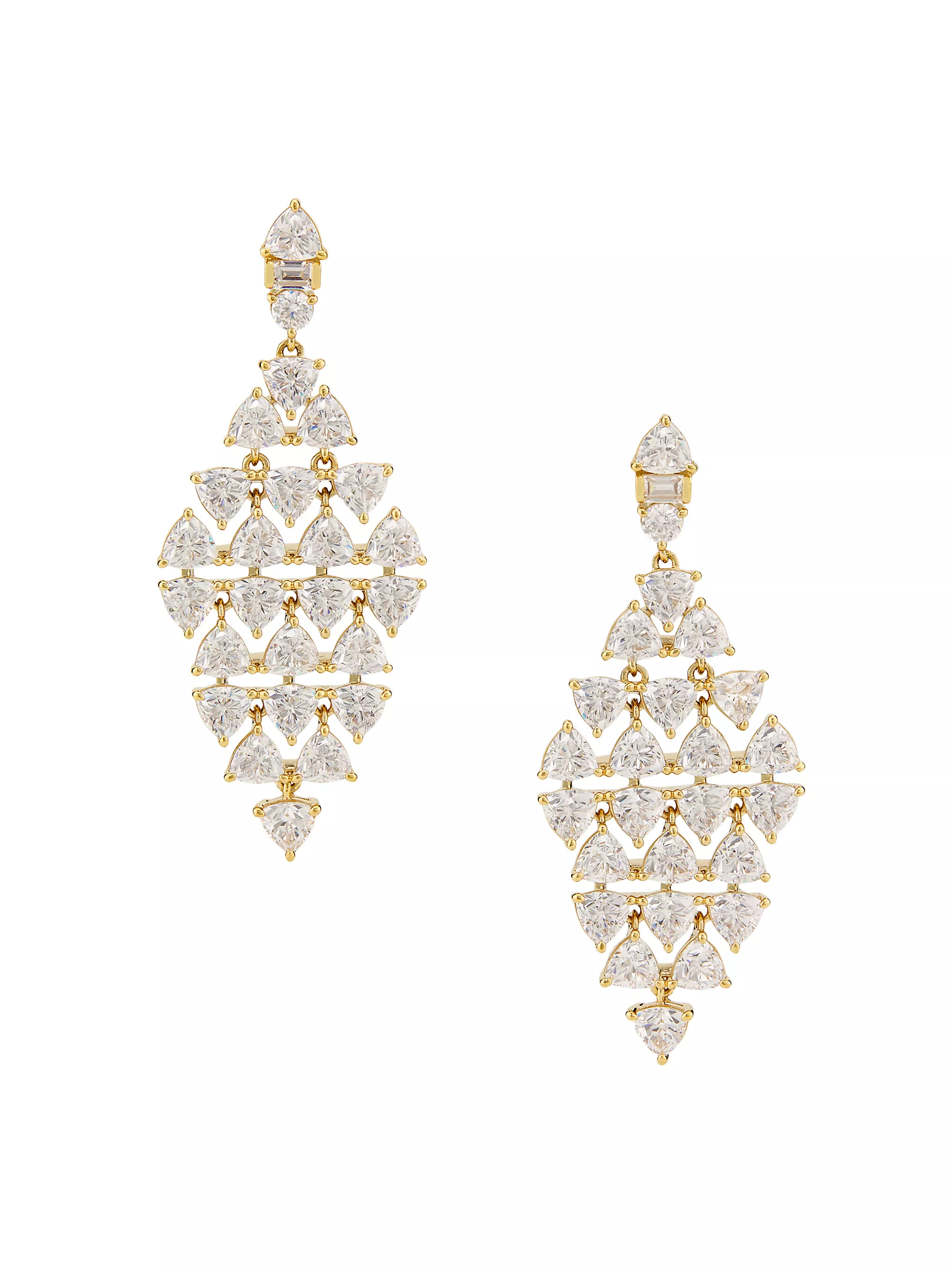 Adriana OrsiniGwen Sterling Silver & Cubic Zirconia Kite-Shaped Drop Earrings | Saks Fifth Avenue