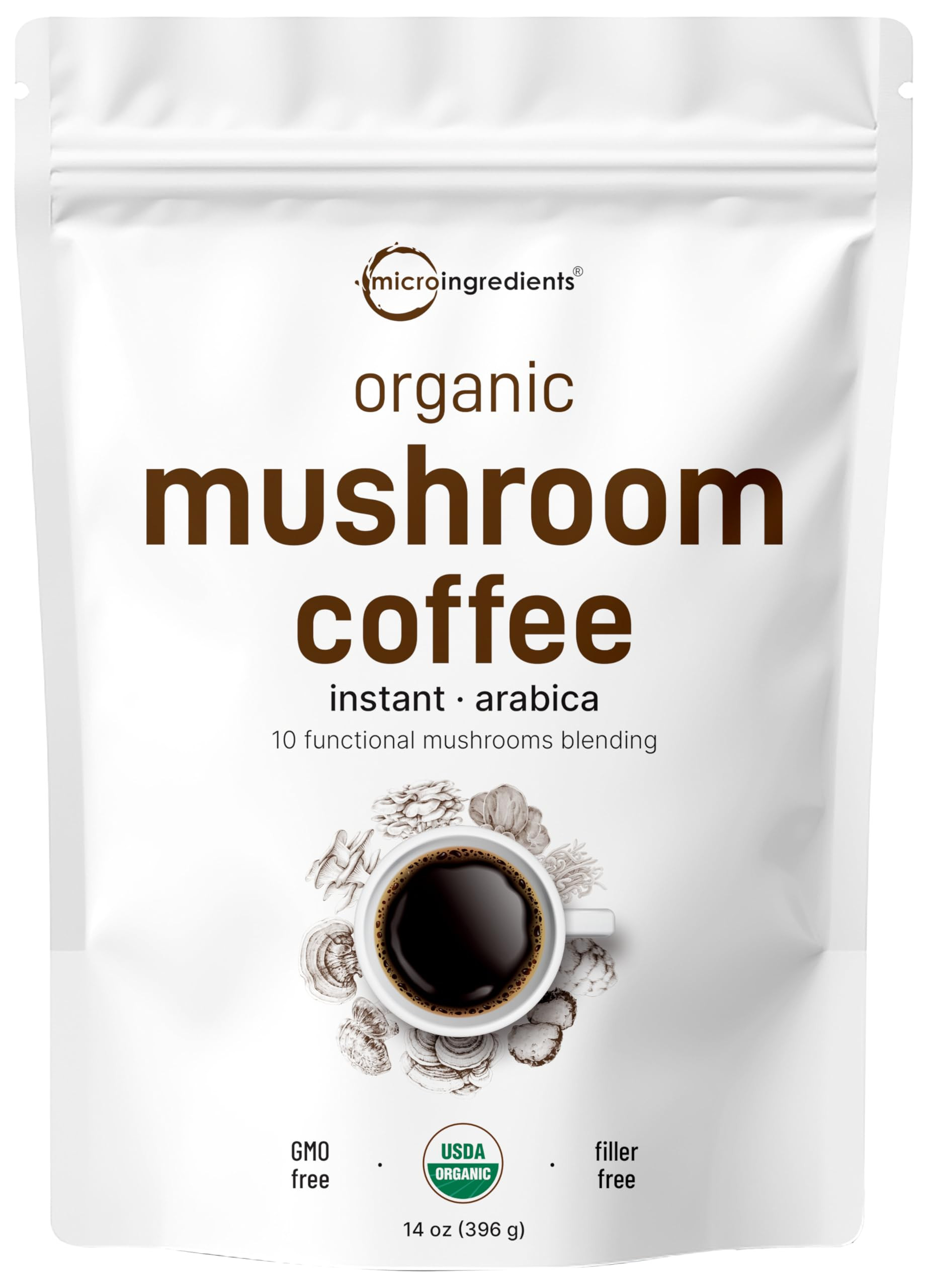 Organic Instant 10 in 1 Mushroom Coffee Powder, 14 Ounce (158 Servings) | Weight & Immune Support... | Amazon (US)