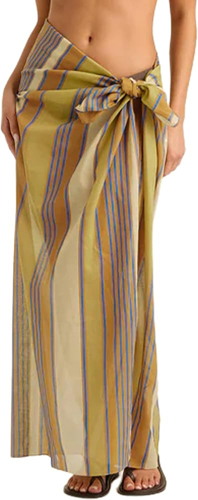 Women's 2026 Sarong Pareo Cotton Beach Coverups Lightweight Wrap Skirt Boho Printed Bikini Cover ... | Amazon (US)