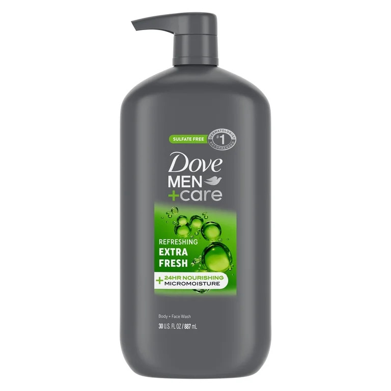 Dove Men+Care Body And Face Wash Men's Body Wash Refreshing Extra Fresh With 24-Hour Nourishing M... | Walmart (US)