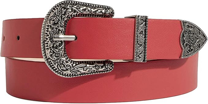 Western Belt for Women Men Cowboys Cowgirls Carving Buckles Belts for Jeans Pants | Amazon (US)