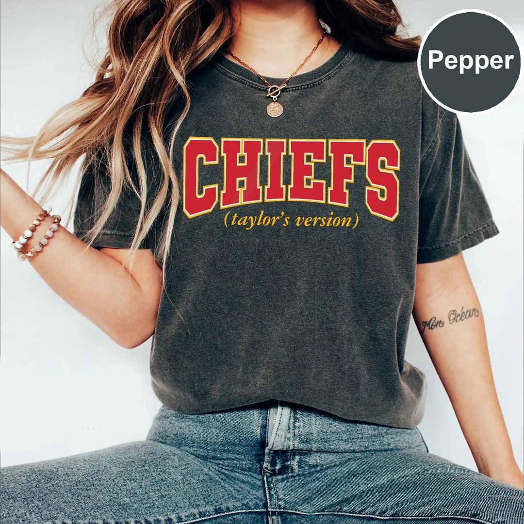 Chiefs Version Comfort Colors Shirt, KC Football Team, America Football Shirt, Chiefs Fan Gifts, ... | Etsy (US)