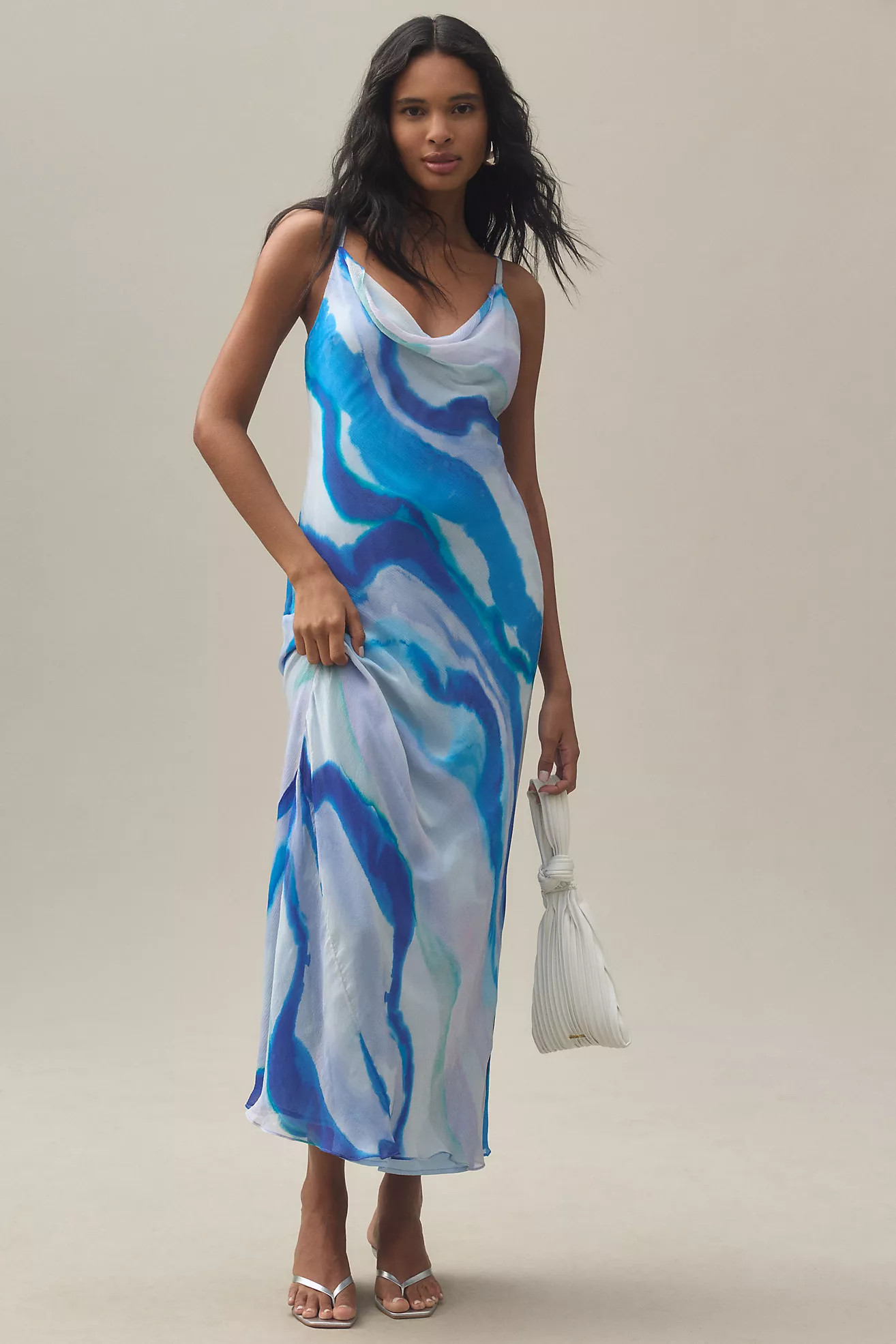 BHLDN Astrid Sleeveless Satin Midi Dress | Anthropologie (US)