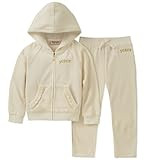Juicy Couture Baby Girls 2 Pieces Jog Set - Velour, Silent Vanilla, 18M | Amazon (US)