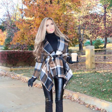 Fall has arrived a little slower on the west coast!  I love this classic wool blend plaid wrap coat so much!  Its a great #amazonfind and a staple for fall heading into winter! 

#LTKunder100 #LTKsalealert #LTKSeasonal