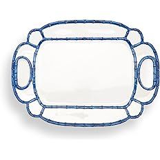Two's Company Blue Bamboo Touch Platter, 20"x14.5" | Amazon (US)