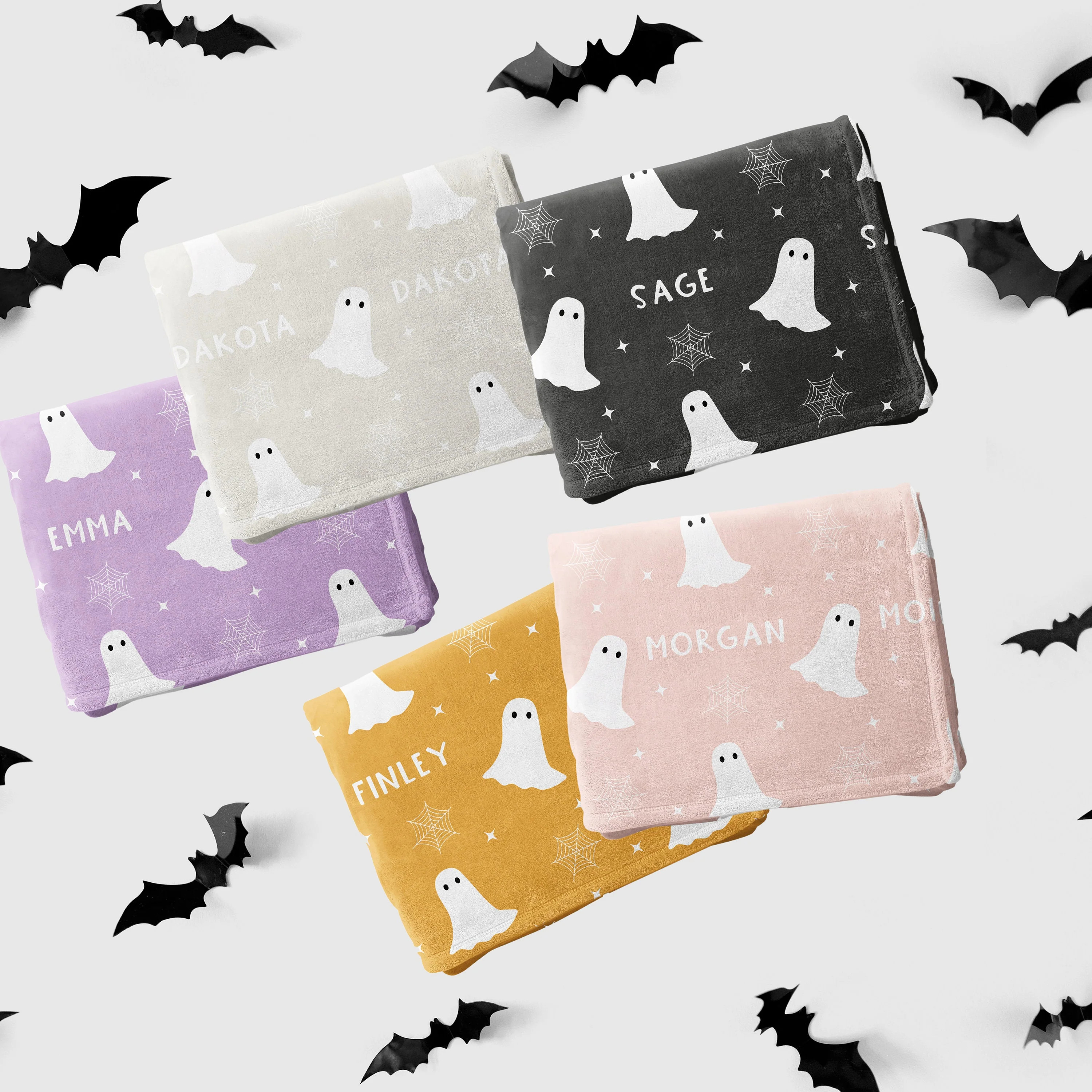 Halloween Name Blanket - Ghost and Web Design | The Little Lemons Company