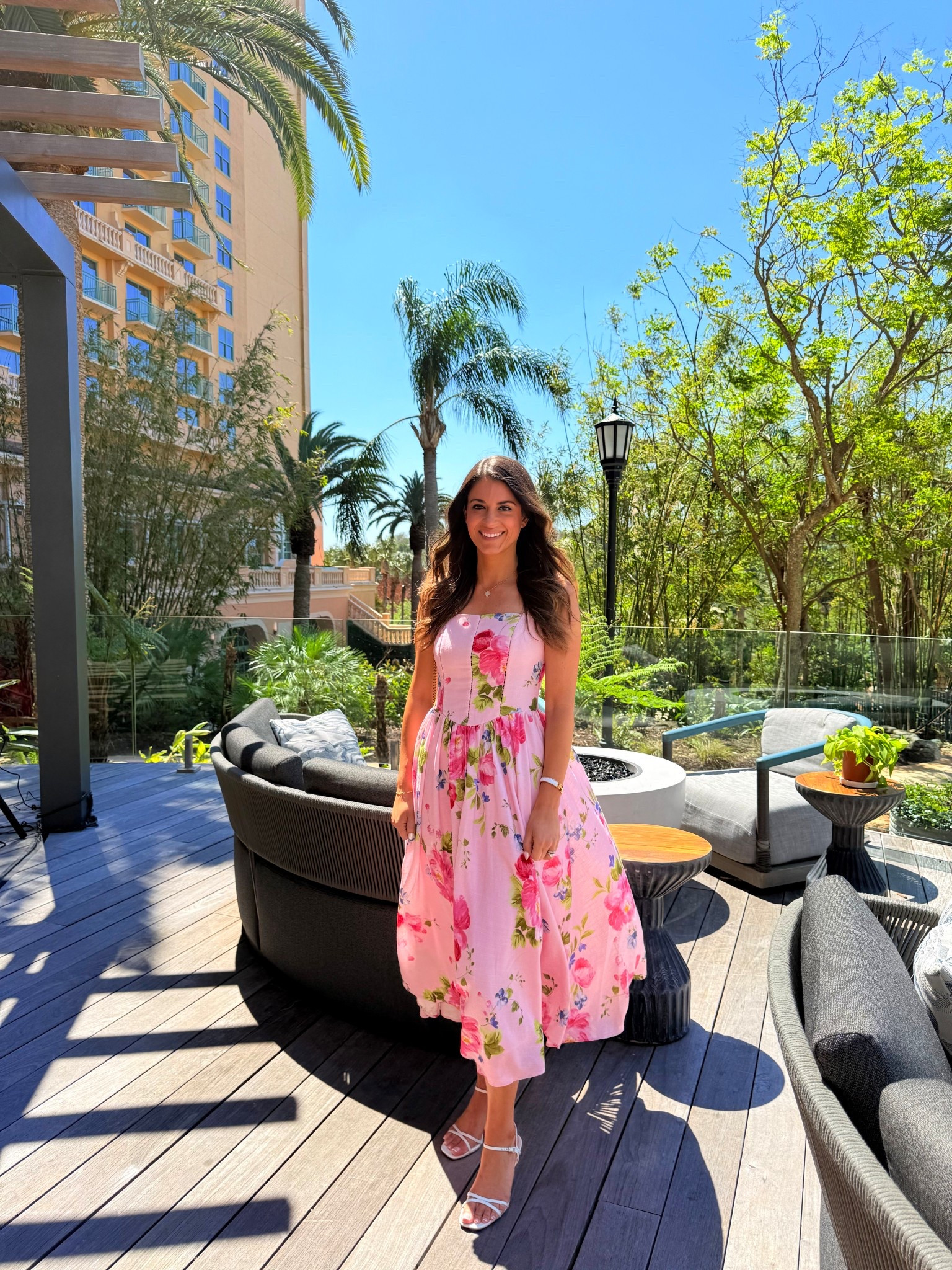 A beautiful day of celebrating spring at the Orlando Marriott Grande Lakes! Wearing this gorgeous floral dress from @Bloomingdale's US in size XS.  Adjustable straps, and a bottom liner included 💕

#LTKSaleAlert #LTKootd #LTKSeasonal