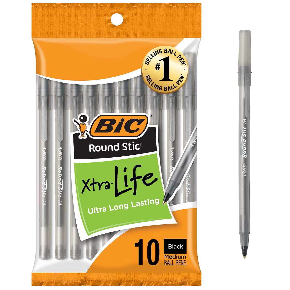 BIC 10pk Xtra Life Ballpoint Pens Medium Tip Black ink: School Supplies, Stationery, 1.0mm Point,... | Target