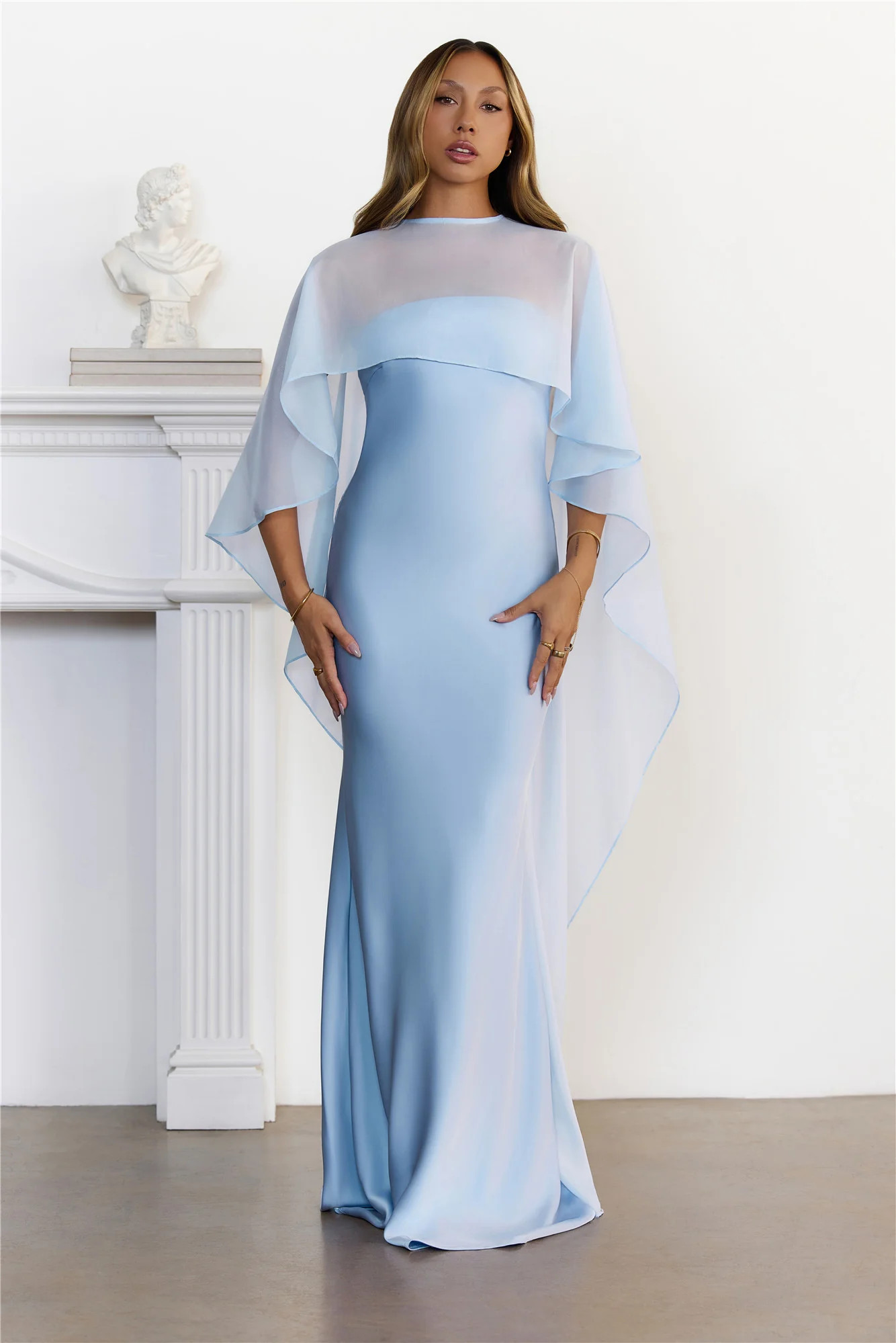 Love Locked In Sheer Overlay Maxi Dress Blue | Hello Molly (US)