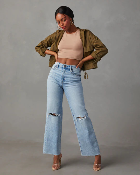 Alec High Rise Distressed Dad Jeans | VICI