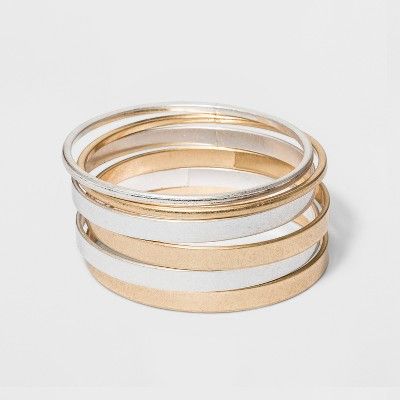 Thick and Thin Bangle Bracelets Set 6ct - Universal Thread™ | Target