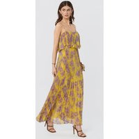 ASTR the Label | Makennah Plissé Floral Maxi Dress in Yellow purple floral | Size M | ASTR The Label (US)