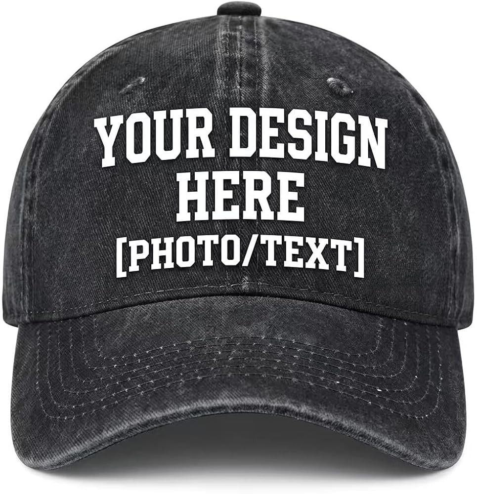 Custom Hats for Men Women, Custom Embroidered Hat Personalized Baseball Cap, Design Your Own Logo... | Amazon (US)
